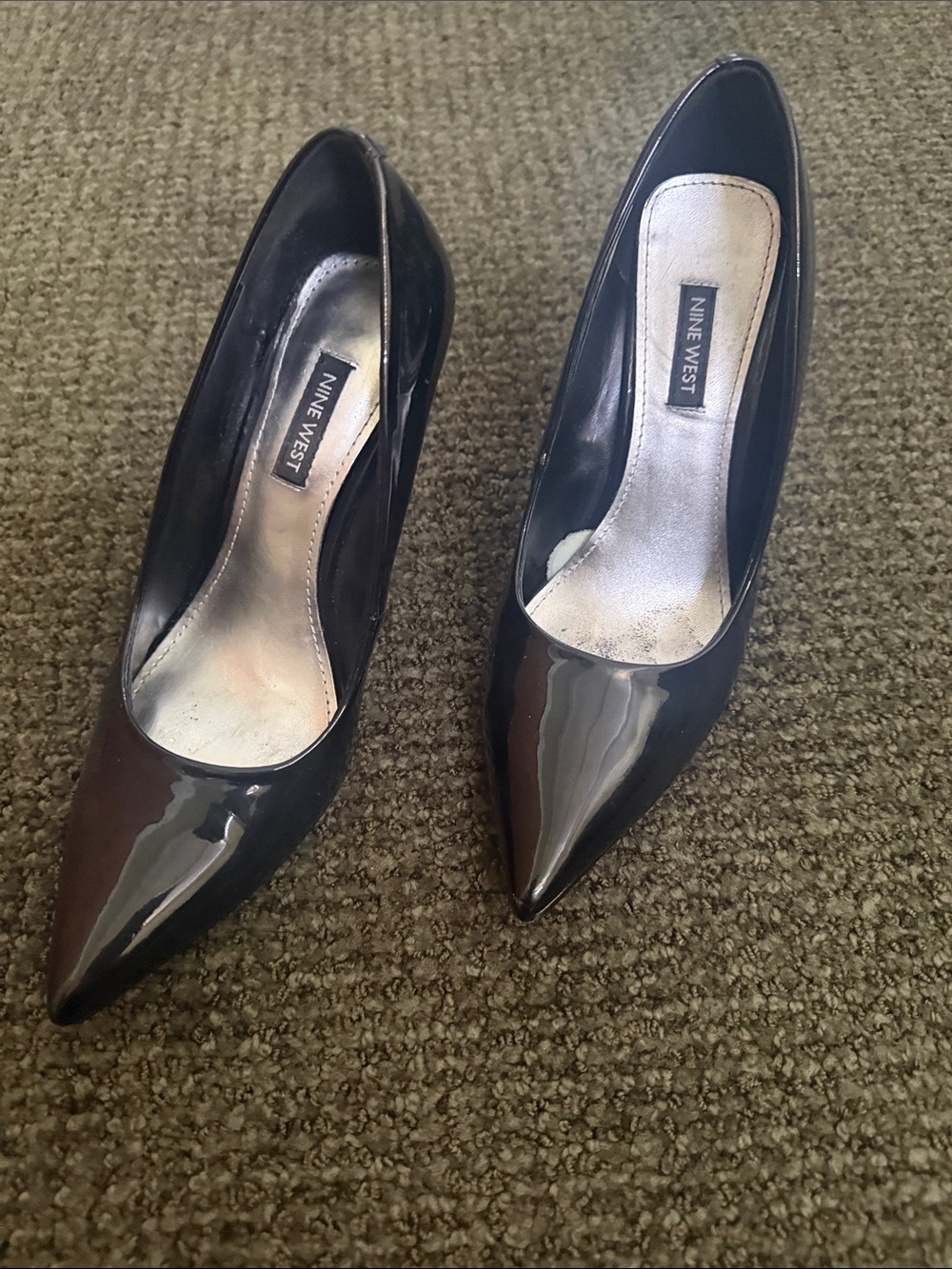 Nine West Black Patent Pointed-Toe Pumps (Women's)
